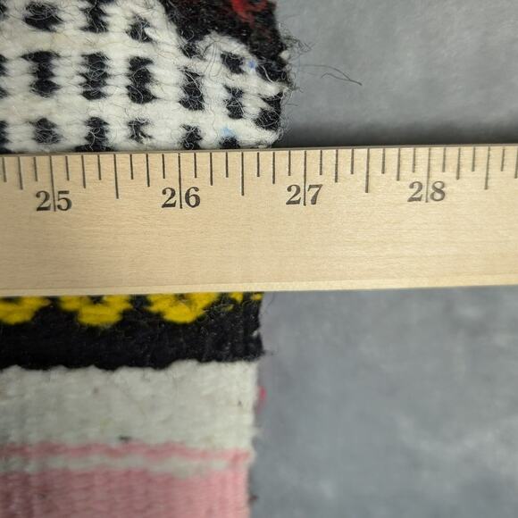 Vintage Baja Poncho Sweater Mens Medium Woven Pullover Boho Hooded 90s - Picture 4 of 8